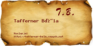 Tafferner Béla névjegykártya